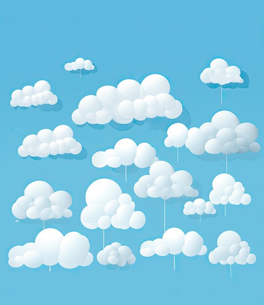 Foto wolken op de blauwe achtergrond vectorillustratie