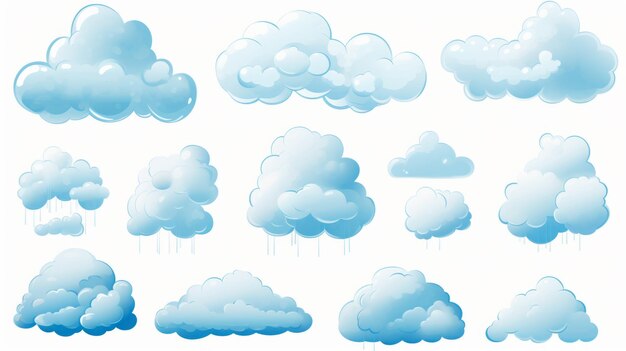 wolken set van elementen illustratie gegenereerd door AI