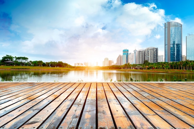 Wolkenkrabbers in Hainan Island, China