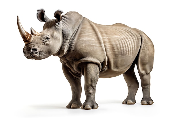 Photo wolly rhinoceros real photo hd picture white background