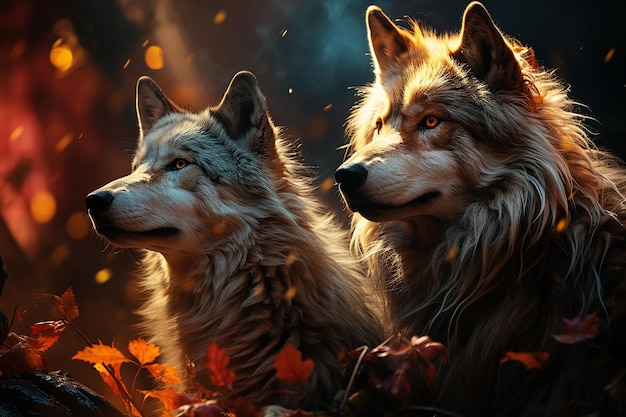 Wolves in the Forest Fantastical Otherworldly Vision