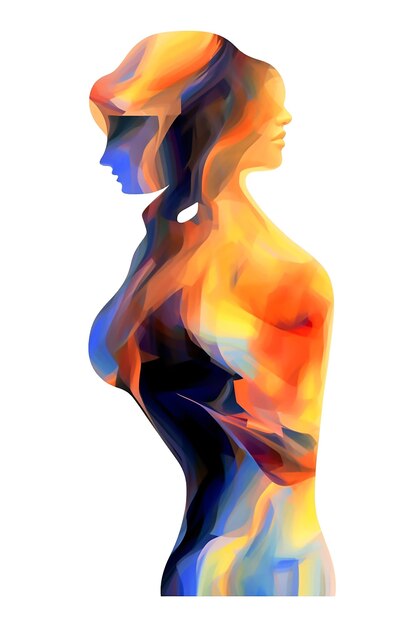 Woman abstract art background