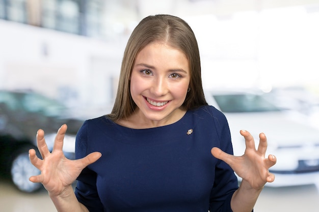 Woman acting surprised and confused