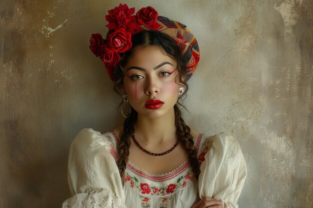 Woman Adorned With a Flower in Her Hair