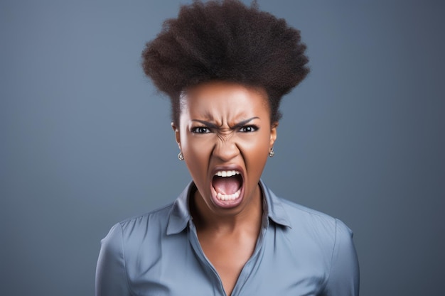 Woman of African appearance who appears to be furious