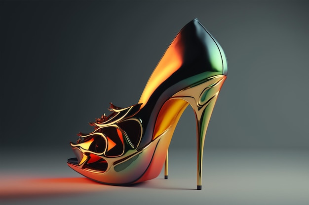 A Woman in alluring Cantic High Heels with 4k Render.