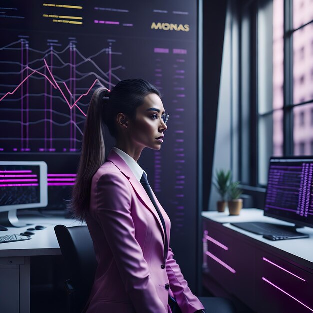 Женщина анализирует запасы в офисе технолога