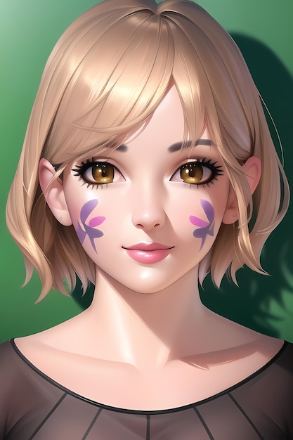 Woman anime digital painting illustration