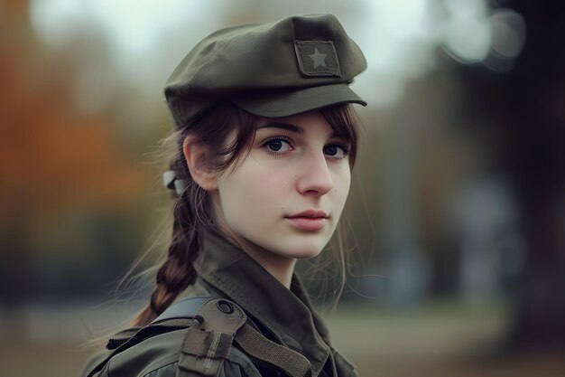 a woman in an army uniform