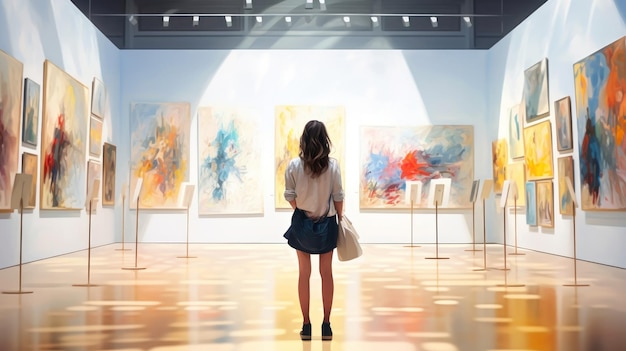 Woman at the art gallery