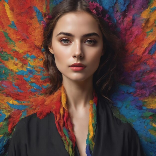 Foto album di copertina di arte donna con colori