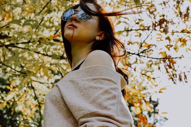 woman in autumn park