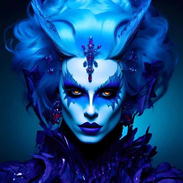 woman avatar fantasy make up woman character ice queen Created using generative AI