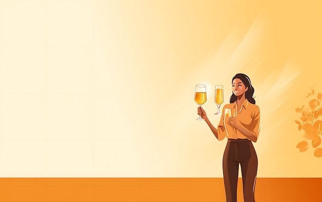Женщина-барменша держит свежеразлитое пиво
