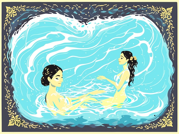 Woman Bathing Tub royalty vector graphic