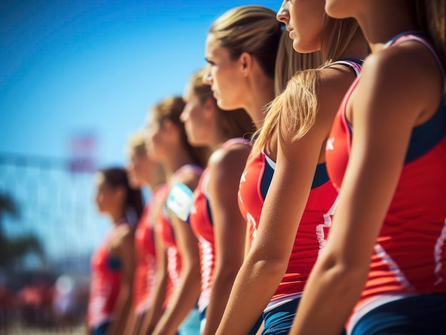 Woman beach volleyball player team