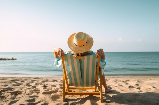 woman at the beach with hat