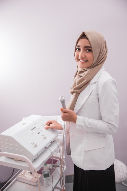 Woman beautician at her office