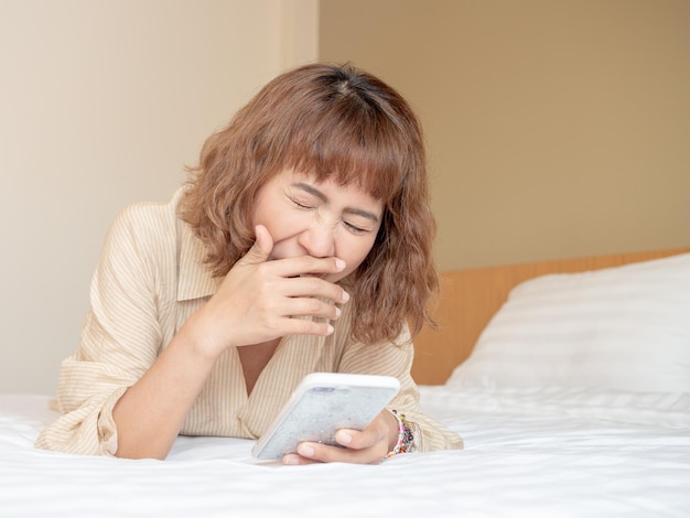 Woman and the bed