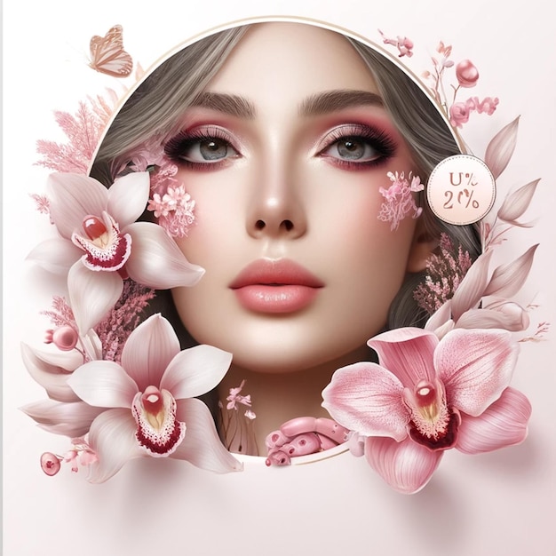 a woman Big sale Beauty center makeup salon banner and post for social media template design