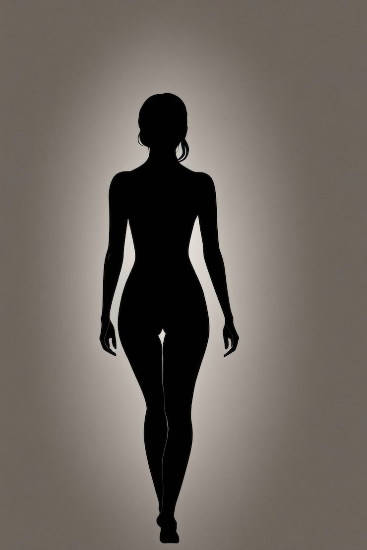 Photo a woman in a black bodysuit is standing in the light