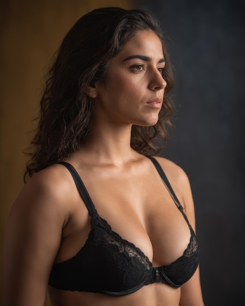 A Young Pretty Woman in a Black Bra. Stunning Girl in Underwear. Breast  Health, Body Positive, Body Care, Healthy Lifestyle Stock Image - Image of  pretty, femininity: 264023169