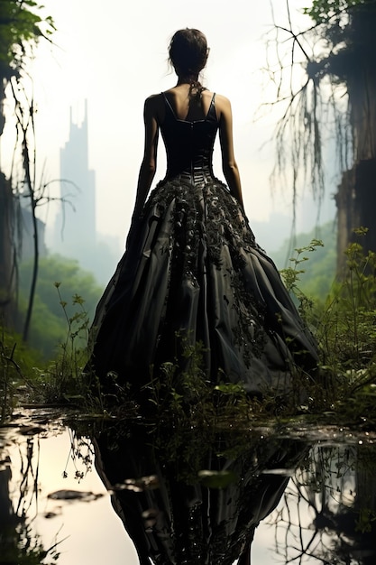 검은 드레스의 여자