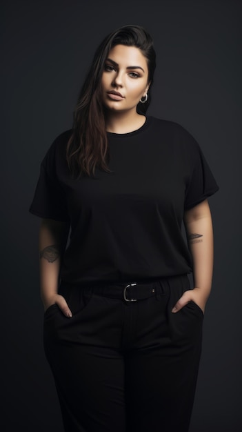 a woman in black shirt