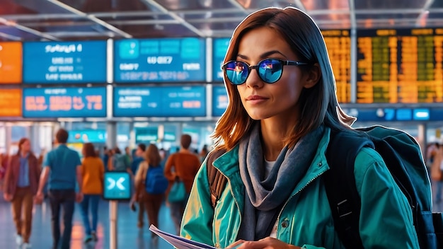 Photo a woman in a blue jacket is holding a book and a sign that says x