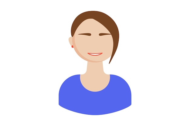 Woman in a blue shirt avatar icon character web symbol person app sign