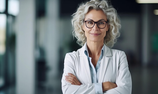 Woman boss doctor closeup