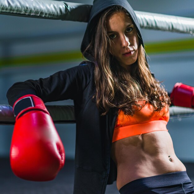 Woman boxing