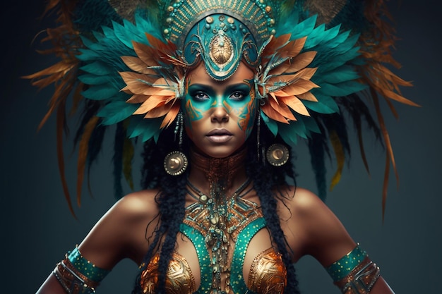 Woman in carnival dress