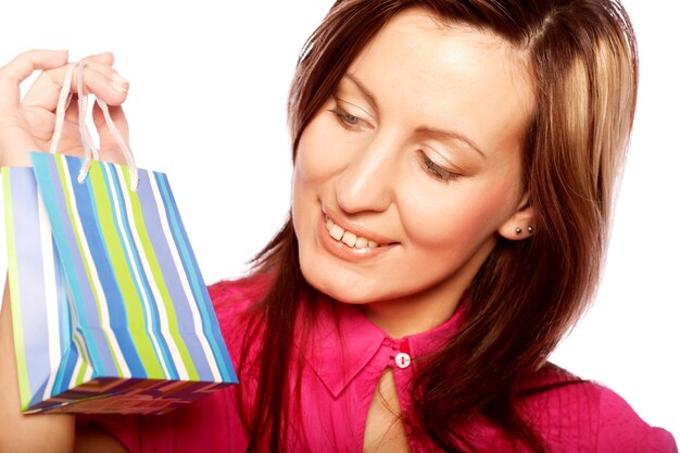 Woman carrying shopping bags