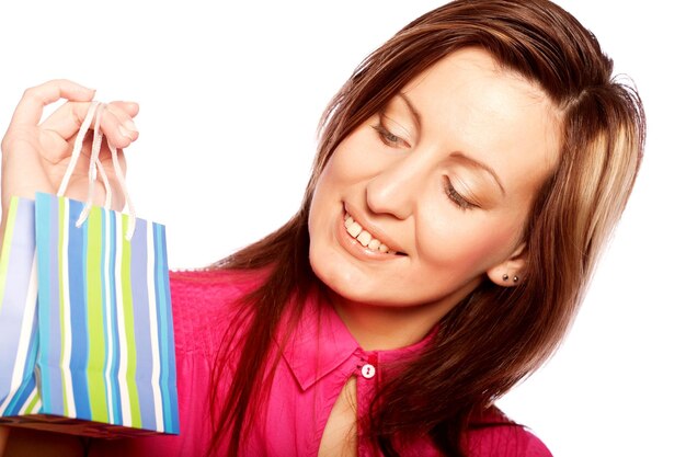 Woman carrying shopping bags