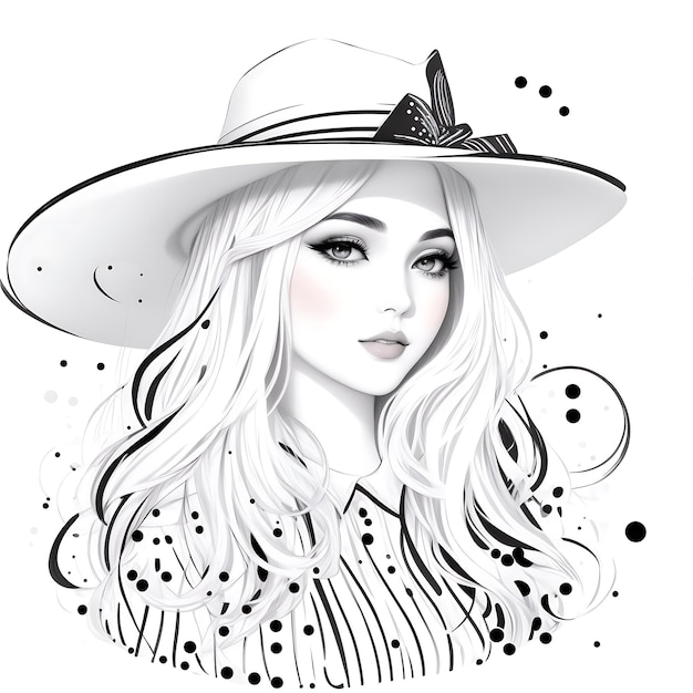 Woman cartoon female hat illustration