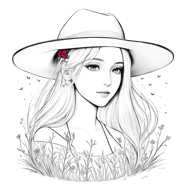 Woman cartoon female hat illustration