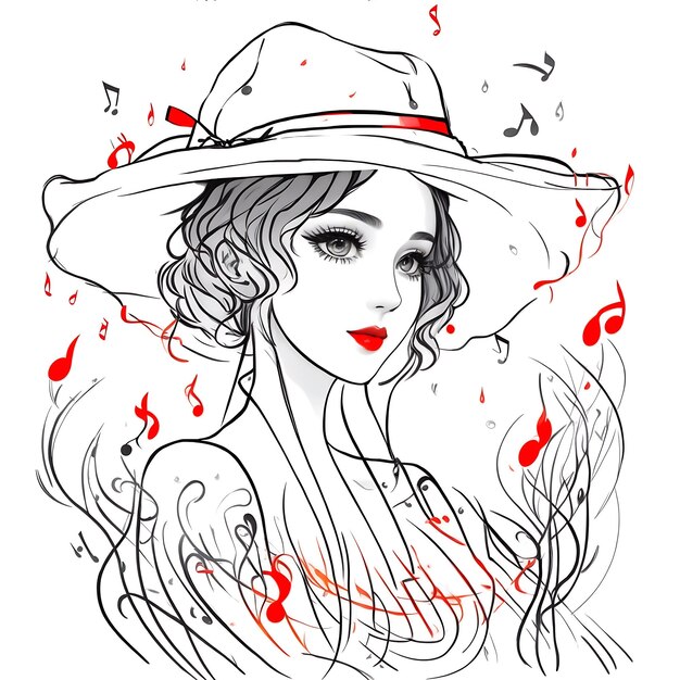 Woman cartoon female hat illustration