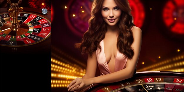 woman casino slots background