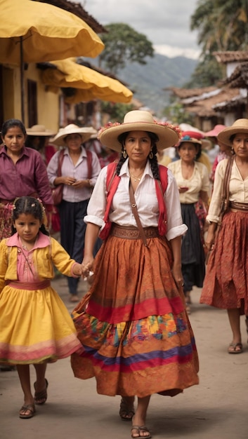 Foto una donna celebra il festival della colombia