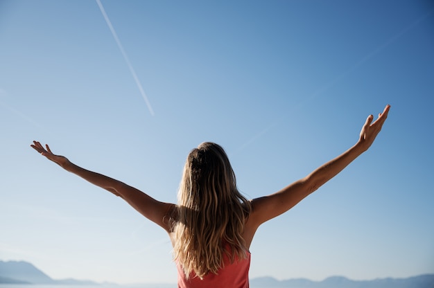 Woman celebrating life