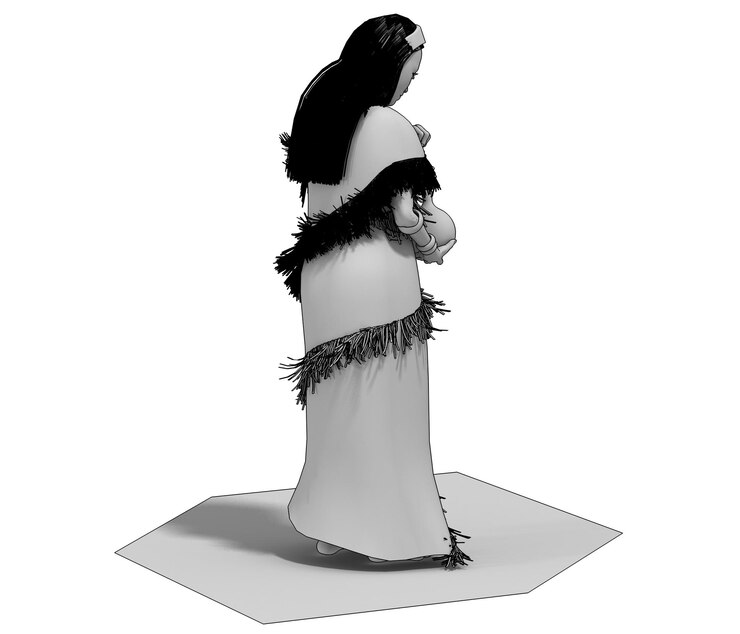 Photo 女人角色 3d 插圖概要