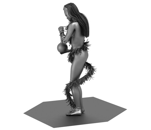 Woman character 3D rendering illustration