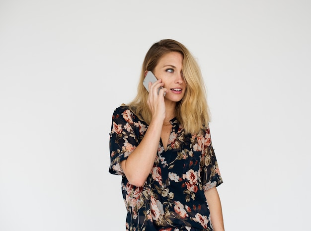 Woman Cheerful Studio Portrait Concept