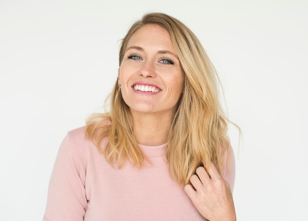 Woman Cheerful Studio Portrait Concept