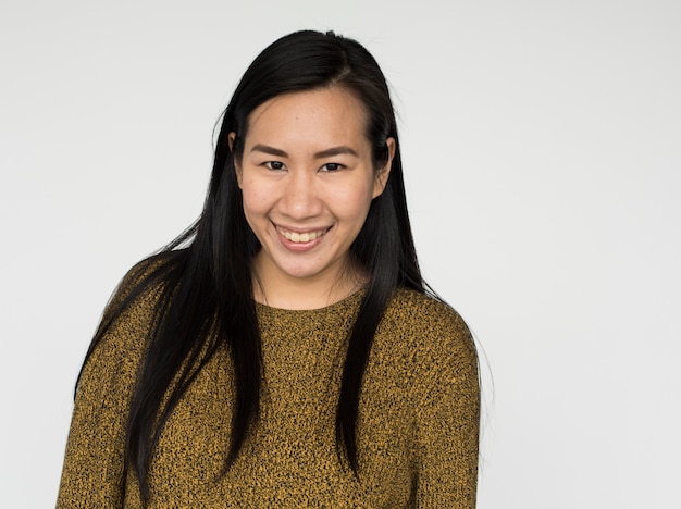 Woman Cheerful Studio Portrait Concept