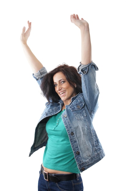 Woman cheering