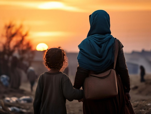 a woman and a child are posing for a picture