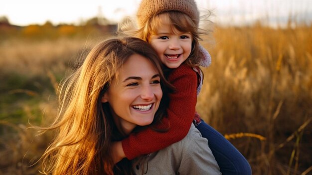 女性と子供が笑顔で笑顔で