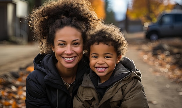 Woman and Child Posing Together